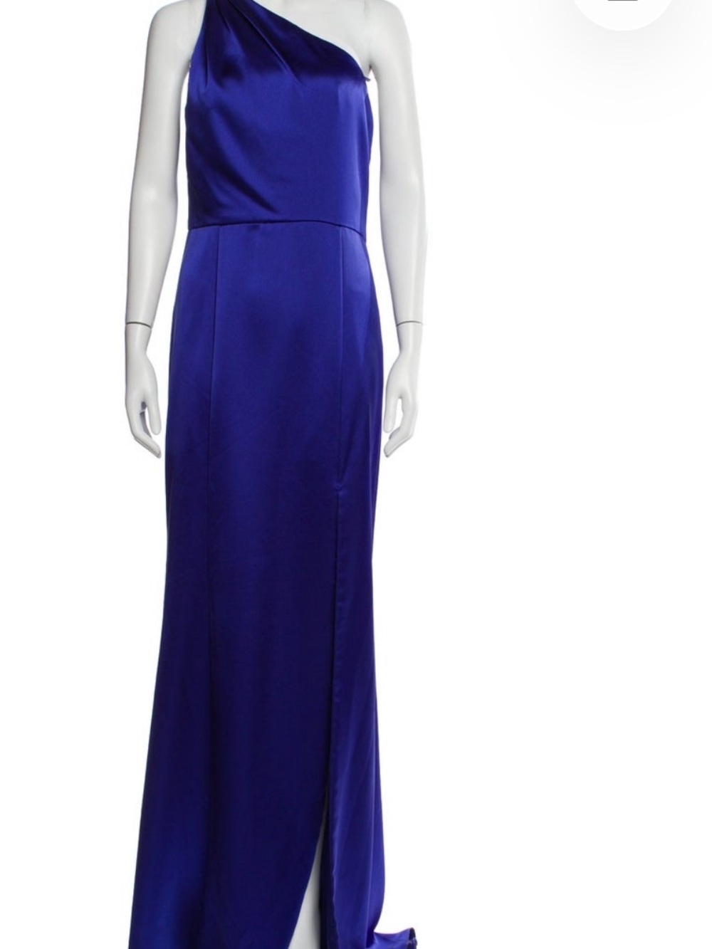 Amsale Cobalt Blue One-Shoulder dress with slit